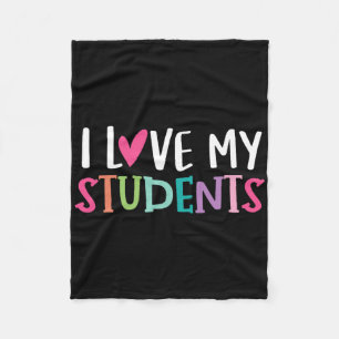 Back To School I Love My Students Teachers Women B Fleece Blanket