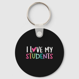 Back To School I love My Students Teachers Women B Key Ring