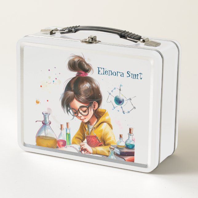 Back To School I Science 1 Metal Lunch Box (Front)