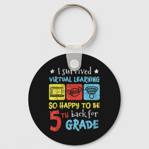 Back To School I Survived Virtual Learning 5th Gra Key Ring