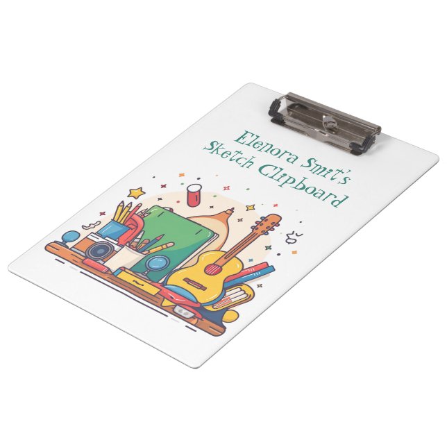 Back To School I Watercolor Clipboard (Angled)