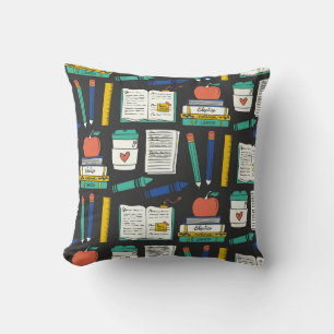 Back-to-School Illustrated Pattern Cushion
