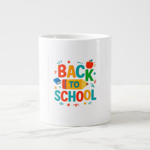 Back to School" Illustrated Pencil & Apple Coffee Large Coffee Mug