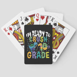 Back To School I'm Ready To Crush 10th Grade Dino Playing Cards