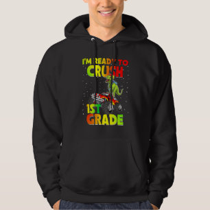 Back To School I'm Ready To Crush 1st Grade Dinosa Hoodie
