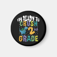 Back To School I'm Ready To Crush 2nd Grade Dino