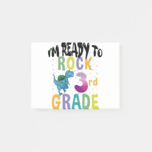 Back To School I'm Ready To Crush 3rd Grade Dino Post-it Notes