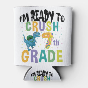 Back To School I'm Ready To Crush 7th Grade Dino Can Cooler