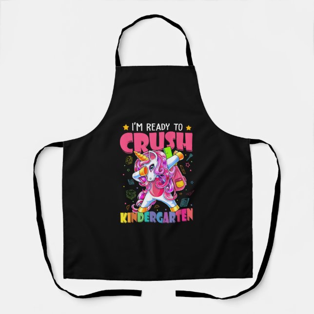 Back To School I'm Ready To Crush Kindergarten Uni Apron (Front)