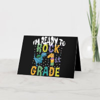 Back To School I'm Ready To Rock 1st Grade Dino