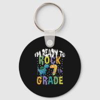 Back To School I'm Ready To Rock 7th Grade Dino