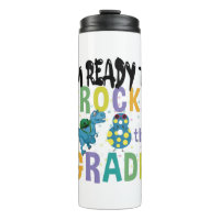 Back To School I'm Ready To Rock 8th Grade Dino