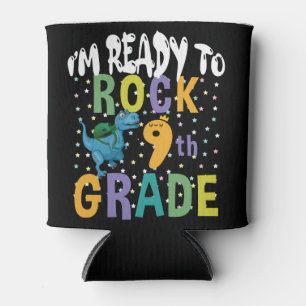 Back To School I'm Ready To Rock 9th Grade Dino Can Cooler