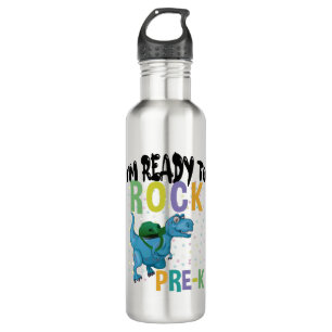 Back To School I'm Ready To Rock Pre-K Dinosaur 710 Ml Water Bottle