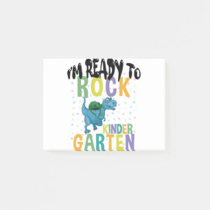 Back To School I'm Ready To Rock Pre-K Dinosaur Post-it Notes