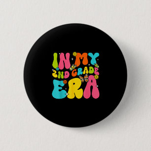 Back to school in 2nd second grade era butterfly 6 cm round badge