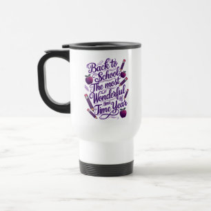 Back to School in Purple Style Travel Mug