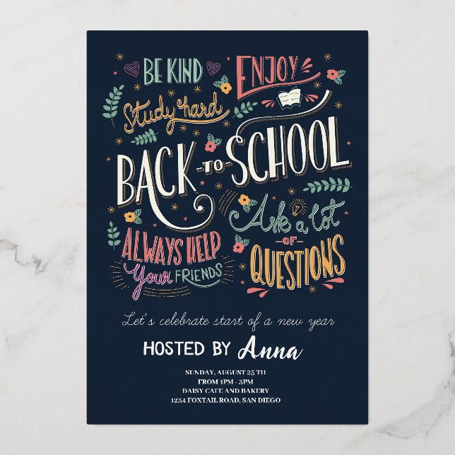 Back to school invitation (Front)