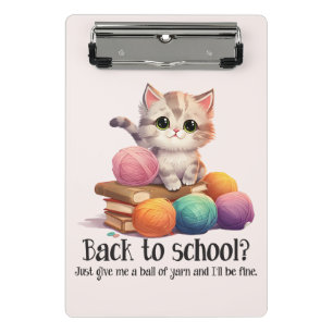 Back To School? Just Give Me Yarn Mini Clipboard