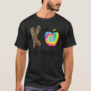 Back To School K Is For Kindergarten Leopard Tie D T-Shirt