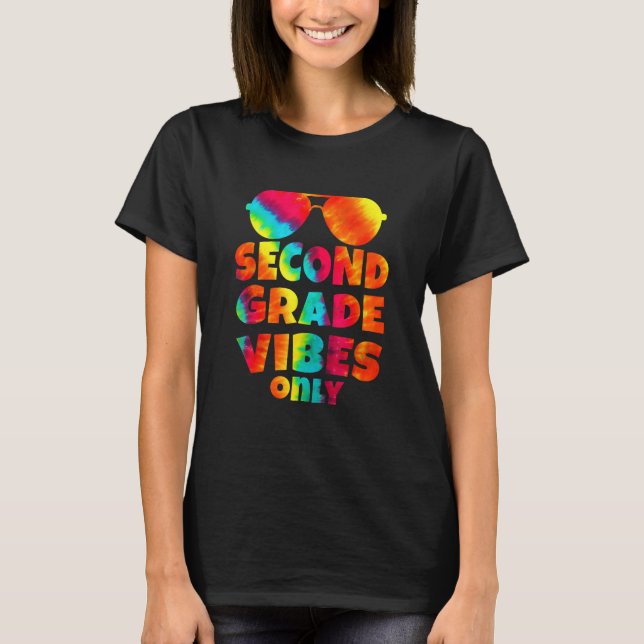 Back To School Kids 2nd Grade Vibes Only Sunglasse T-Shirt (Front)