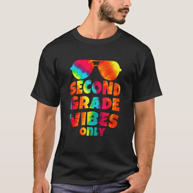 Back To School Kids 2nd Grade Vibes Only Sunglasse T-Shirt (Front)