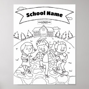 Back to School Kids Back to School Art Colouring A Poster