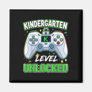 Back to school kindergarten boy gamer first day magnet