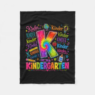 Back to school kindergarten colourful school tie fleece blanket