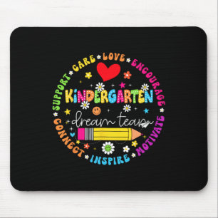 Back To School Kindergarten Dream Team Teacher Lov Mouse Mat