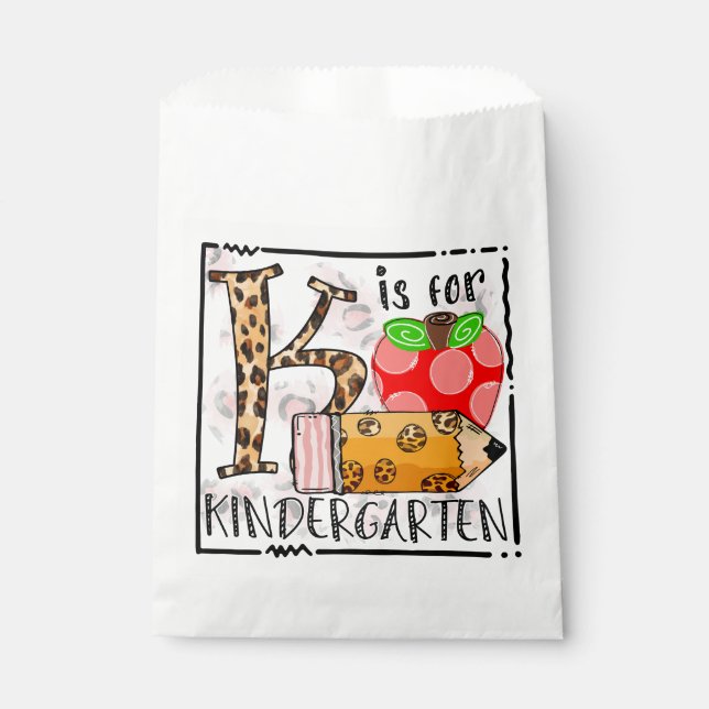 Back To School Kindergarten Favour Bags (Front)