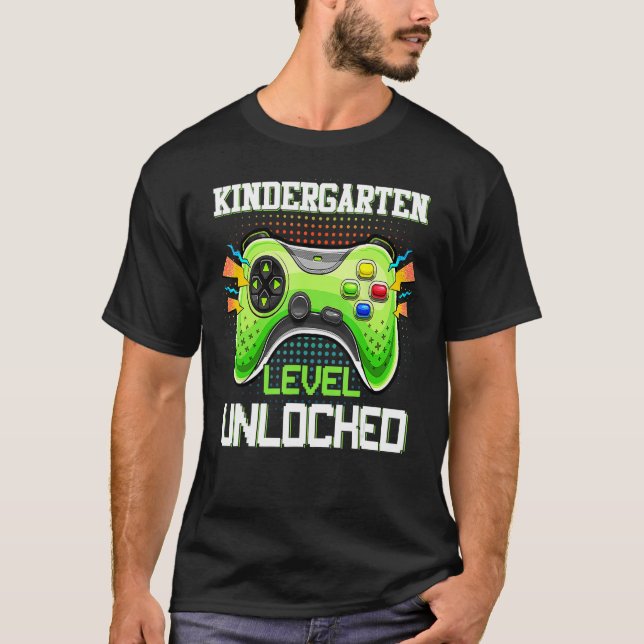 Back To School Kindergarten Level Unlocked Video G T-Shirt (Front)