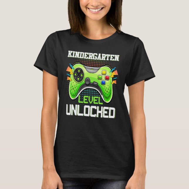 Back To School Kindergarten Level Unlocked Video G T-Shirt (Front)