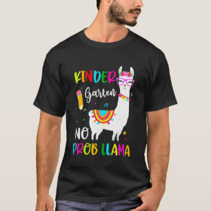 Back To School Kindergarten No Prob Llama Teacher T-Shirt