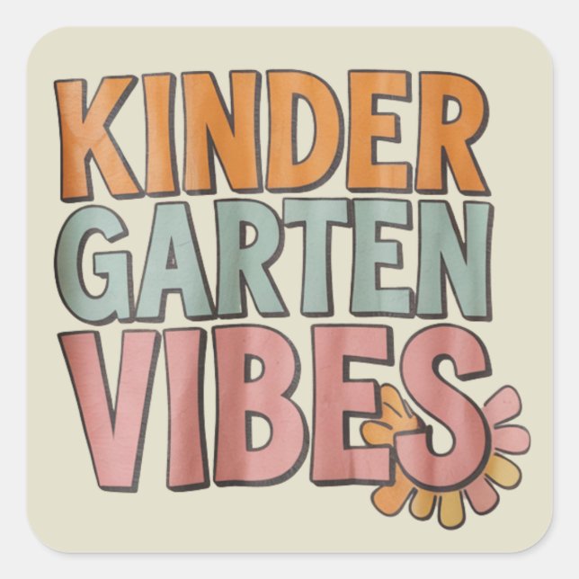 Back to School Kindergarten Pre K First Grade  Square Sticker (Front)