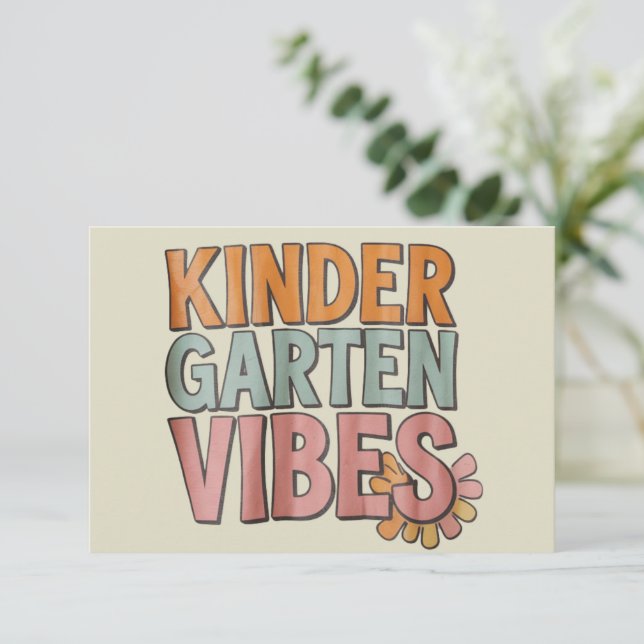 Back to School Kindergarten Pre K First Grade  Thank You Card (Standing Front)