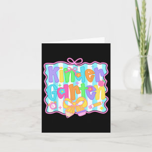 Back To School Kindergarten Teacher Coquette Prepp Card
