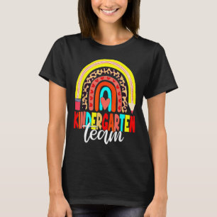 Back To School Kindergarten Team Rainbow Leopard T T-Shirt
