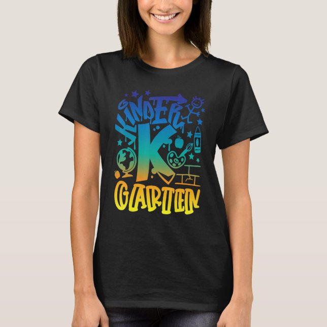 Back To School Kindergarten Team Teacher Boys Graf T-Shirt (Front)