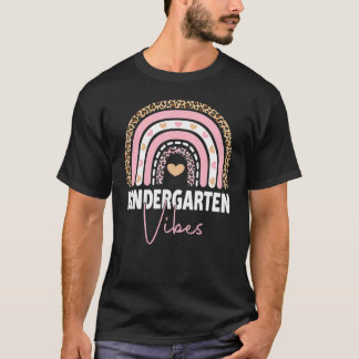Back To School Kindergarten Vibes Rainbow Leopard  T-Shirt