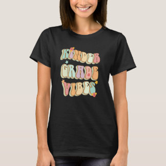 Back To School Kindergarten Vibes Retro Teacher Fl T-Shirt
