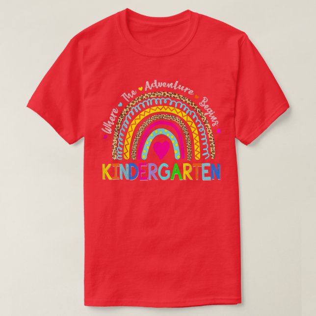Back To School Kindergarten Where The Adventure Be T-Shirt (Design Front)