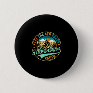 Back to school let the 4th fourth grade adventure 6 cm round badge