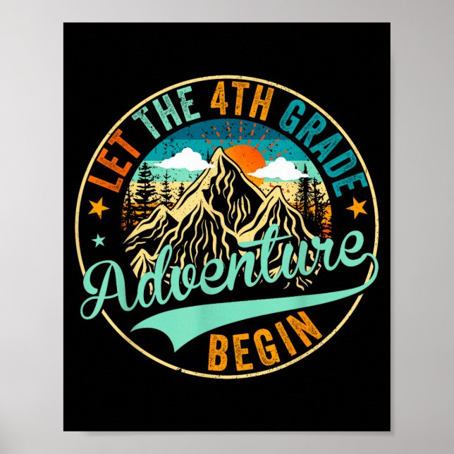 Back to school let the 4th fourth grade adventure poster (Front)