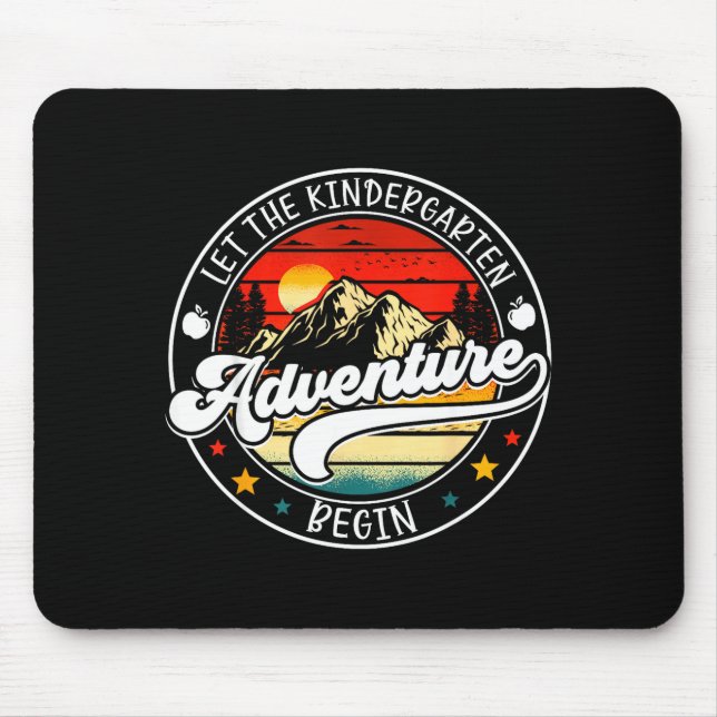 Back to school let the kindergarten adventure mouse mat (Front)