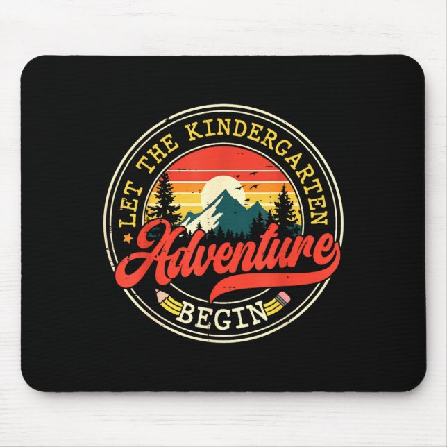 Back to school let the kindergarten adventure mouse mat (Front)