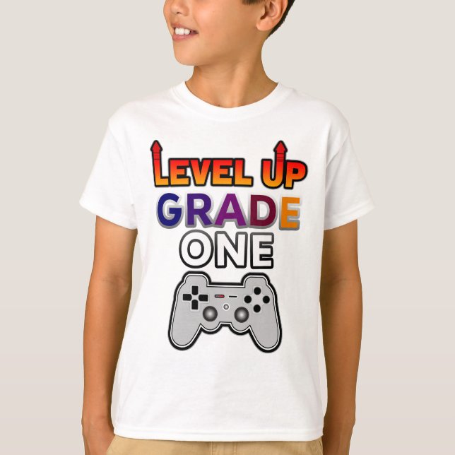 Back to School Level Up Grade One T-Shirt (Front)