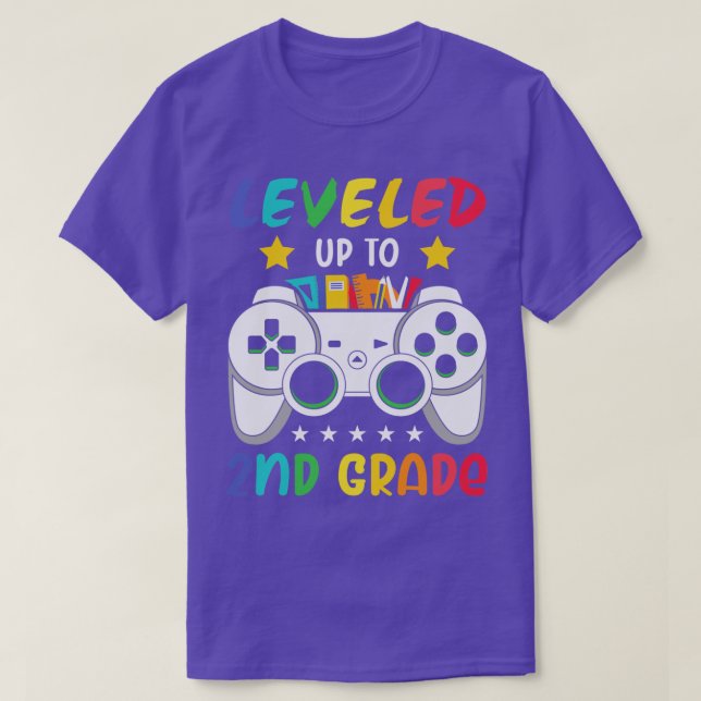 Back to school- leveled up to 2nd grade  T-Shirt (Design Front)