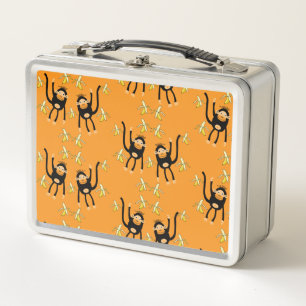 Back To School Little Monkey Metal Lunch Box