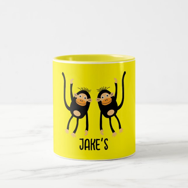 Back To School Little Monkey Two-Tone Coffee Mug (Center)